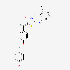 (2Z,5Z)-2-[(3,5-dimethylphenyl)imino]-5-{4-[(4-fluorobenzyl)oxy]benzylidene}-1,3-thiazolidin-4-one