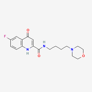 molecular formula C18H22FN3O3 B13368259 6-fluoro-4-hydroxy-N-[4-(4-morpholinyl)butyl]-2-quinolinecarboxamide 