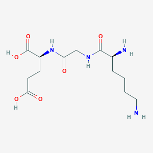 molecular formula C13H24N4O6 B1336826 (2S)-2-[[2-[[(2S)-2,6-diaminohexanoyl]amino]acetyl]amino]pentanedioic Acid CAS No. 88096-12-2