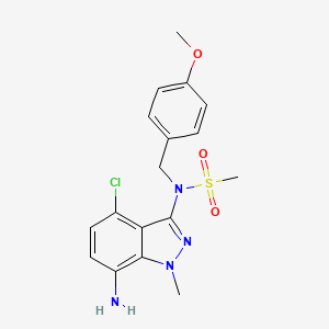 N-(7-Amino-4-chloro-1-methyl-1H-indazol-3-yl)-N-(4-methoxybenzyl)methanesulfonamide