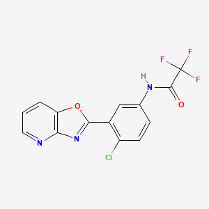 molecular formula C14H7ClF3N3O2 B13368376 N-(4-chloro-3-[1,3]oxazolo[4,5-b]pyridin-2-ylphenyl)-2,2,2-trifluoroacetamide 