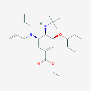 molecular formula C24H42N2O3 B13368383 (3S,4R,5S)-Ethyl 4-(tert-butylamino)-5-(diallylamino)-3-(pentan-3-yloxy)cyclohex-1-enecarboxylate 