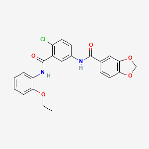 molecular formula C23H19ClN2O5 B13368397 N-{4-chloro-3-[(2-ethoxyanilino)carbonyl]phenyl}-1,3-benzodioxole-5-carboxamide 