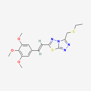 3-[(Ethylsulfanyl)methyl]-6-[2-(3,4,5-trimethoxyphenyl)vinyl][1,2,4]triazolo[3,4-b][1,3,4]thiadiazole