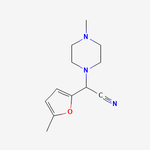 molecular formula C12H17N3O B13368510 (5-Methyl-2-furyl)(4-methyl-1-piperazinyl)acetonitrile 