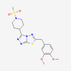 6-(3,4-Dimethoxybenzyl)-3-[1-(methylsulfonyl)-4-piperidinyl][1,2,4]triazolo[3,4-b][1,3,4]thiadiazole