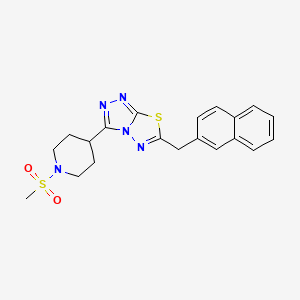 molecular formula C20H21N5O2S2 B13368542 3-[1-(Methylsulfonyl)-4-piperidinyl]-6-(2-naphthylmethyl)[1,2,4]triazolo[3,4-b][1,3,4]thiadiazole 