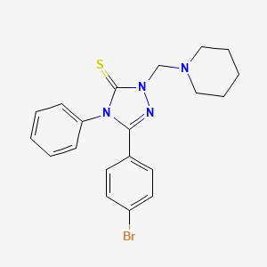 molecular formula C20H21BrN4S B13368625 5-(4-bromophenyl)-4-phenyl-2-(piperidin-1-ylmethyl)-2,4-dihydro-3H-1,2,4-triazole-3-thione 