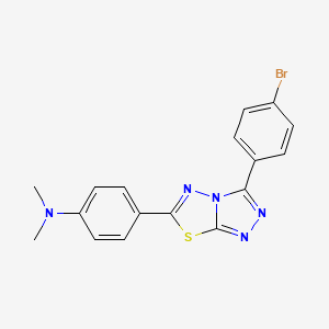 molecular formula C17H14BrN5S B13368654 4-[3-(4-bromophenyl)[1,2,4]triazolo[3,4-b][1,3,4]thiadiazol-6-yl]-N,N-dimethylaniline 