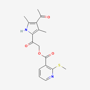 2-(4-Acetyl-3,5-dimethyl-1H-pyrrol-2-yl)-2-oxoethyl 2-(methylthio)nicotinate