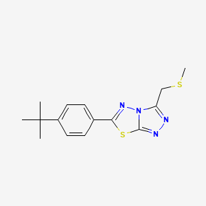 molecular formula C15H18N4S2 B13368664 6-(4-Tert-butylphenyl)-3-[(methylsulfanyl)methyl][1,2,4]triazolo[3,4-b][1,3,4]thiadiazole 