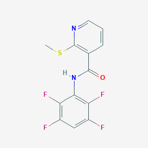 molecular formula C13H8F4N2OS B13368721 2-(Methylthio)-N-(2,3,5,6-tetrafluorophenyl)nicotinamide 