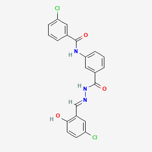 3-chloro-N-(3-{[2-(5-chloro-2-hydroxybenzylidene)hydrazino]carbonyl}phenyl)benzamide