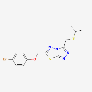 4-Bromophenyl {3-[(isopropylsulfanyl)methyl][1,2,4]triazolo[3,4-b][1,3,4]thiadiazol-6-yl}methyl ether