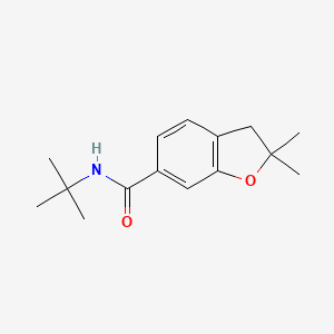 molecular formula C15H21NO2 B13368763 N-(tert-butyl)-2,2-dimethyl-2,3-dihydro-1-benzofuran-6-carboxamide 