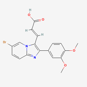 3-[6-Bromo-2-(3,4-dimethoxyphenyl)imidazo[1,2-a]pyridin-3-yl]acrylic acid