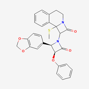 1-[2-(1,3-benzodioxol-5-yl)-4-oxo-3-phenoxy-1-azetidinyl]-9b-(methylsulfanyl)-1,4,5,9b-tetrahydro-2H-azeto[2,1-a]isoquinolin-2-one