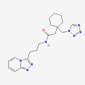 molecular formula C19H26N8O B13368875 2-[1-(1H-tetraazol-1-ylmethyl)cyclohexyl]-N-(3-[1,2,4]triazolo[4,3-a]pyridin-3-ylpropyl)acetamide 