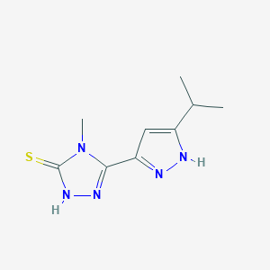 4-methyl-5-[3-(propan-2-yl)-1H-pyrazol-5-yl]-4H-1,2,4-triazole-3-thiol