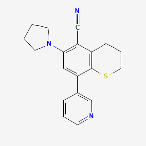 8-(3-Pyridinyl)-6-(1-pyrrolidinyl)-5-thiochromanecarbonitrile