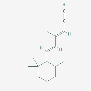 molecular formula C16H24 B13369119 1,1,3-Trimethyl-2-((1E,3E)-3-methylhexa-1,3-dien-5-yn-1-yl)cyclohexane 