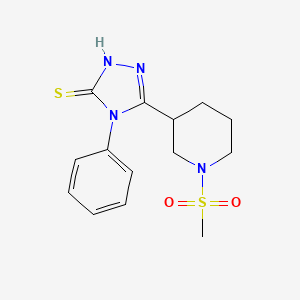 molecular formula C14H18N4O2S2 B13369184 5-[1-(methylsulfonyl)piperidin-3-yl]-4-phenyl-4H-1,2,4-triazole-3-thiol 