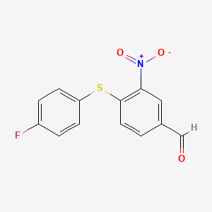 molecular formula C13H8FNO3S B1336935 4-[(4-氟苯基)硫代]-3-硝基苯甲醛 CAS No. 952182-59-1
