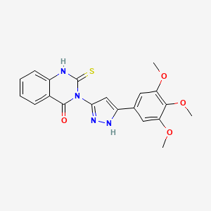 2-sulfanyl-3-[3-(3,4,5-trimethoxyphenyl)-1H-pyrazol-5-yl]-4(3H)-quinazolinone