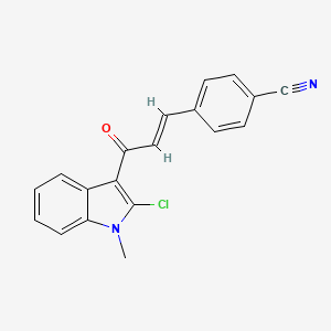 4-[3-(2-chloro-1-methyl-1H-indol-3-yl)-3-oxo-1-propenyl]benzonitrile