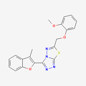 6-[(2-Methoxyphenoxy)methyl]-3-(3-methyl-1-benzofuran-2-yl)[1,2,4]triazolo[3,4-b][1,3,4]thiadiazole