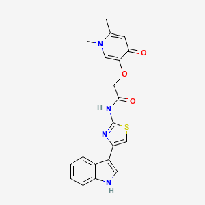 2-[(1,6-dimethyl-4-oxo-1,4-dihydro-3-pyridinyl)oxy]-N-[4-(1H-indol-3-yl)-1,3-thiazol-2-yl]acetamide