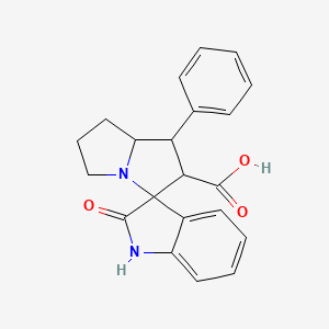 molecular formula C21H20N2O3 B13369649 1'-Phenyl-1,1',2,2',5',6',7',7'a-octahydro-2-oxospiro[indole-3,3'-pyrrolizine]-2'-carboxylic acid 