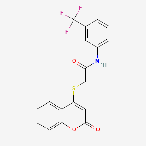 2-[(2-oxo-2H-chromen-4-yl)sulfanyl]-N-[3-(trifluoromethyl)phenyl]acetamide