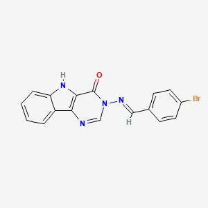 3-[(4-bromobenzylidene)amino]-3,5-dihydro-4H-pyrimido[5,4-b]indol-4-one