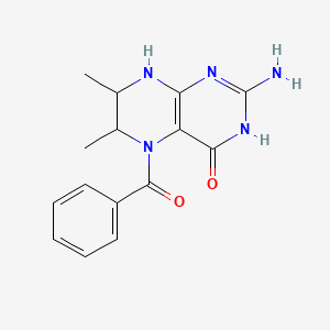 molecular formula C15H17N5O2 B13369869 2-amino-5-benzoyl-6,7-dimethyl-5,6,7,8-tetrahydro-4(3H)-pteridinone 