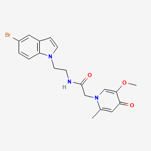 N-(2-(5-bromo-1H-indol-1-yl)ethyl)-2-(5-methoxy-2-methyl-4-oxopyridin-1(4H)-yl)acetamide