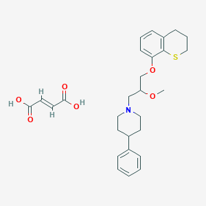 molecular formula C28H35NO6S B133700 8-((2-Methoxy-3-(4-phenylpiperidin-1-yl)propyl)oxy)thiochroman fumarate CAS No. 153804-60-5