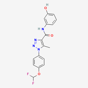 1-[4-(difluoromethoxy)phenyl]-N-(3-hydroxyphenyl)-5-methyl-1H-1,2,3-triazole-4-carboxamide