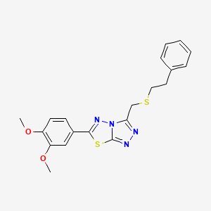 6-(3,4-Dimethoxyphenyl)-3-{[(2-phenylethyl)sulfanyl]methyl}[1,2,4]triazolo[3,4-b][1,3,4]thiadiazole