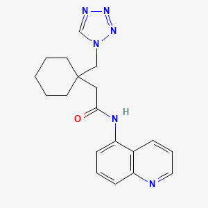 molecular formula C19H22N6O B13370135 N-(quinolin-5-yl)-2-[1-(1H-tetrazol-1-ylmethyl)cyclohexyl]acetamide 