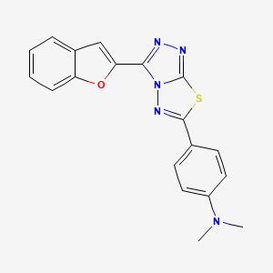 4-[3-(1-benzofuran-2-yl)[1,2,4]triazolo[3,4-b][1,3,4]thiadiazol-6-yl]-N,N-dimethylaniline