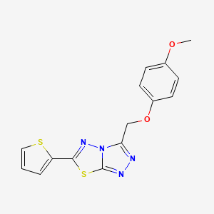 3-[(4-Methoxyphenoxy)methyl]-6-(2-thienyl)[1,2,4]triazolo[3,4-b][1,3,4]thiadiazole