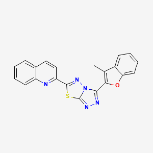 2-[3-(3-Methyl-1-benzofuran-2-yl)[1,2,4]triazolo[3,4-b][1,3,4]thiadiazol-6-yl]quinoline