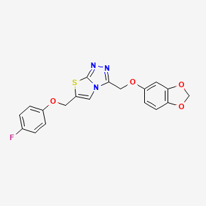 3-[(1,3-Benzodioxol-5-yloxy)methyl]-6-[(4-fluorophenoxy)methyl][1,3]thiazolo[2,3-c][1,2,4]triazole