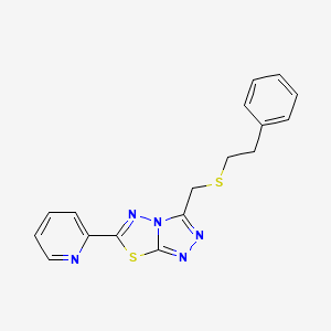 molecular formula C17H15N5S2 B13370308 3-{[(2-Phenylethyl)sulfanyl]methyl}-6-(2-pyridinyl)[1,2,4]triazolo[3,4-b][1,3,4]thiadiazole 