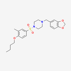 1-(1,3-Benzodioxol-5-ylmethyl)-4-[(4-butoxy-3-methylphenyl)sulfonyl]piperazine