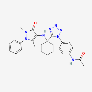 N-[4-(5-{1-[(2,5-dimethyl-3-oxo-1-phenyl-2,3-dihydro-1H-pyrazol-4-yl)amino]cyclohexyl}-1H-tetraazol-1-yl)phenyl]acetamide