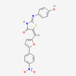 (5E)-2-(4-hydroxyanilino)-5-[[5-(4-nitrophenyl)furan-2-yl]methylidene]-1,3-thiazol-4-one