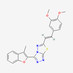 6-[(E)-2-(3,4-dimethoxyphenyl)ethenyl]-3-(3-methyl-1-benzofuran-2-yl)[1,2,4]triazolo[3,4-b][1,3,4]thiadiazole