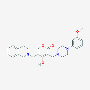 5-(3,4-dihydroisoquinolin-2(1H)-ylmethyl)-2-hydroxy-3-{[4-(3-methoxyphenyl)piperazin-1-yl]methyl}-4H-pyran-4-one